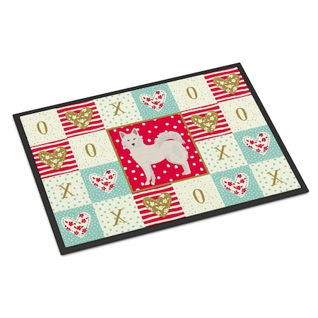 CAROLINES TREASURES 24 x 36 in. Danish Spitz Love Indoor or Outdoor Mat CK5826JMAT